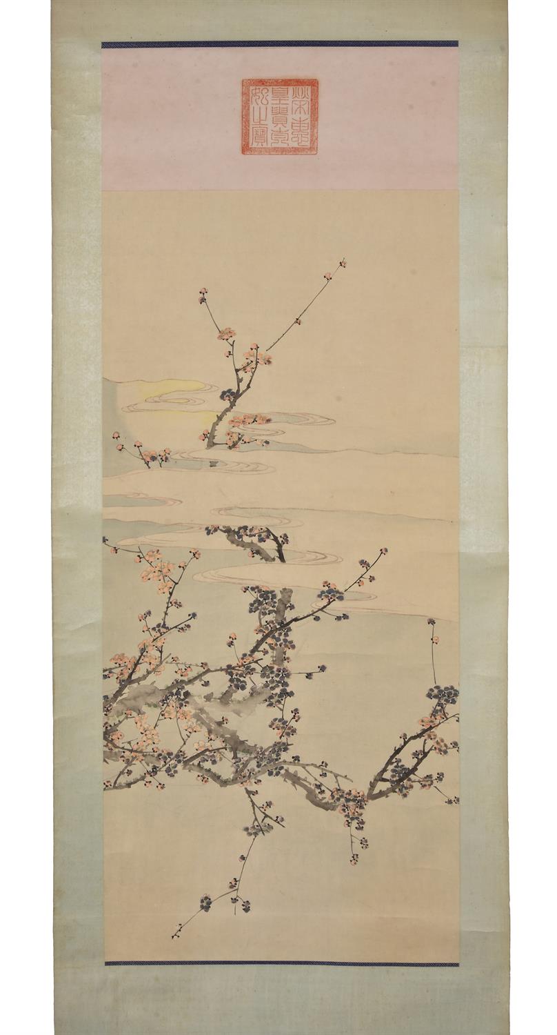 A group of five Chinese scroll paintings - Image 3 of 7