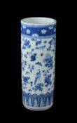 A Chinese blue and white umbrella holder
