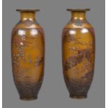 MIYABE ATSUYOSHI: A Fine Pair of Japanese Bronze Vases