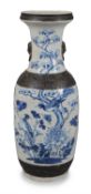 A large Chinese blue and white vase