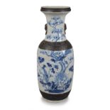 A large Chinese blue and white vase