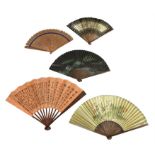 Five Chinese foldable fans