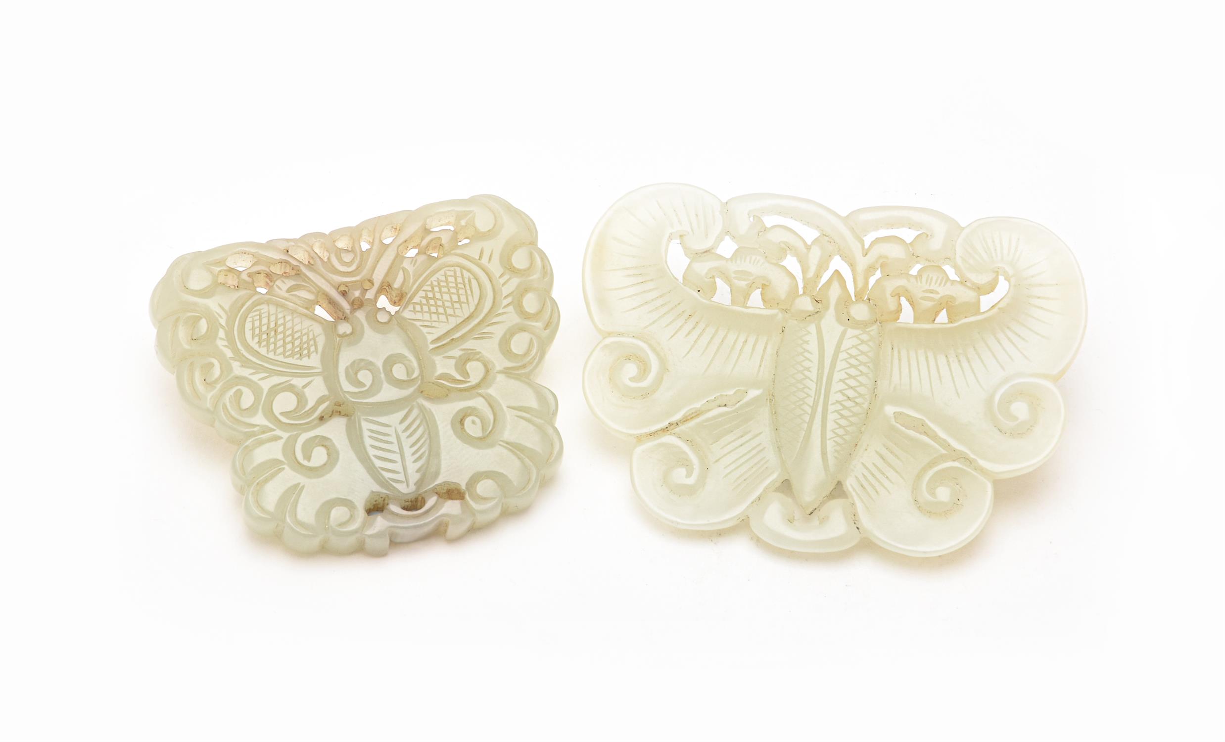 A Chinese white jade 'Butterfly' pendant