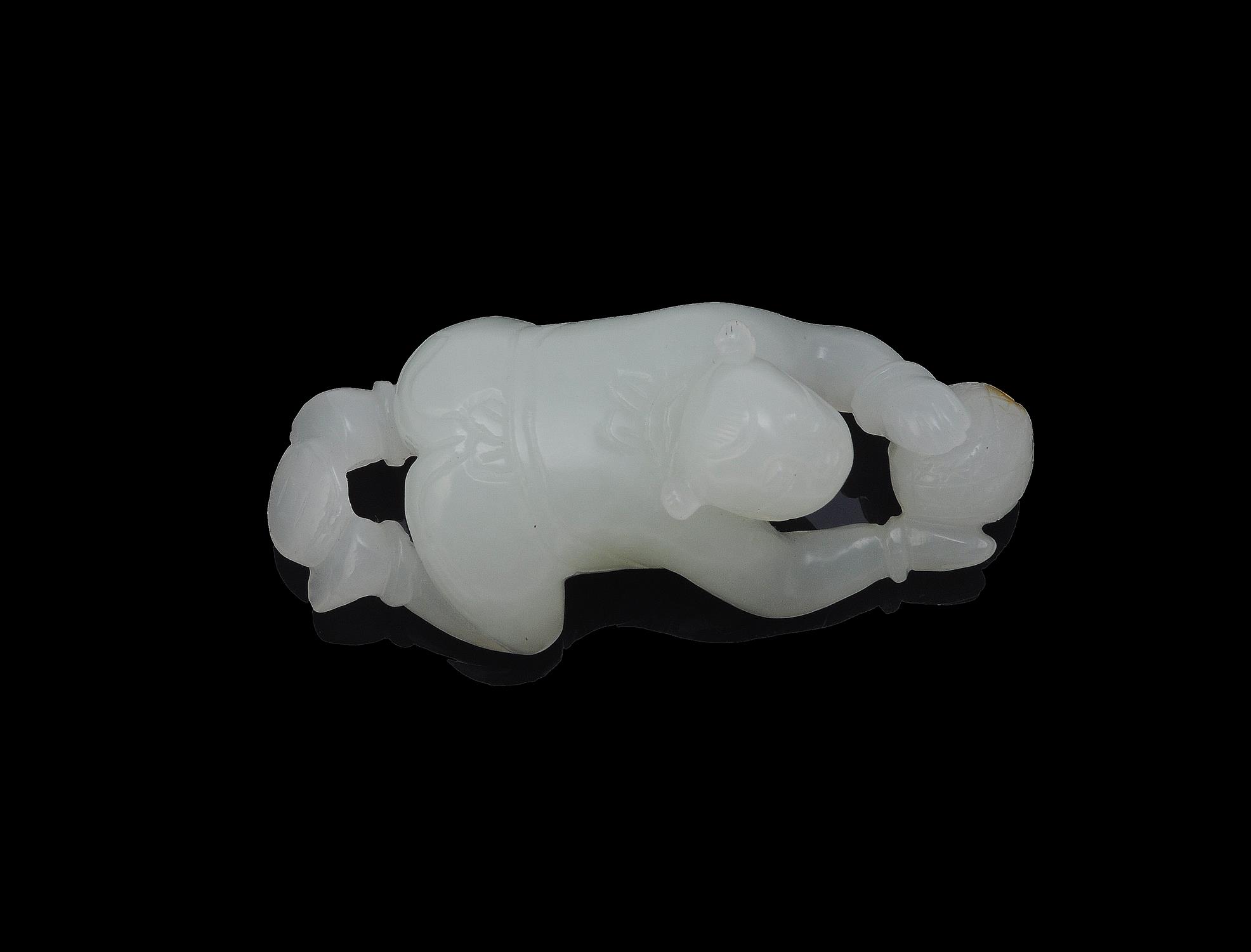 A Chinese white jade carving of a boy - Image 2 of 4
