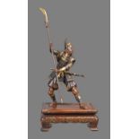 GYOKKO: A Japanese Parcel Gilt Bronze Figure of a Warrior
