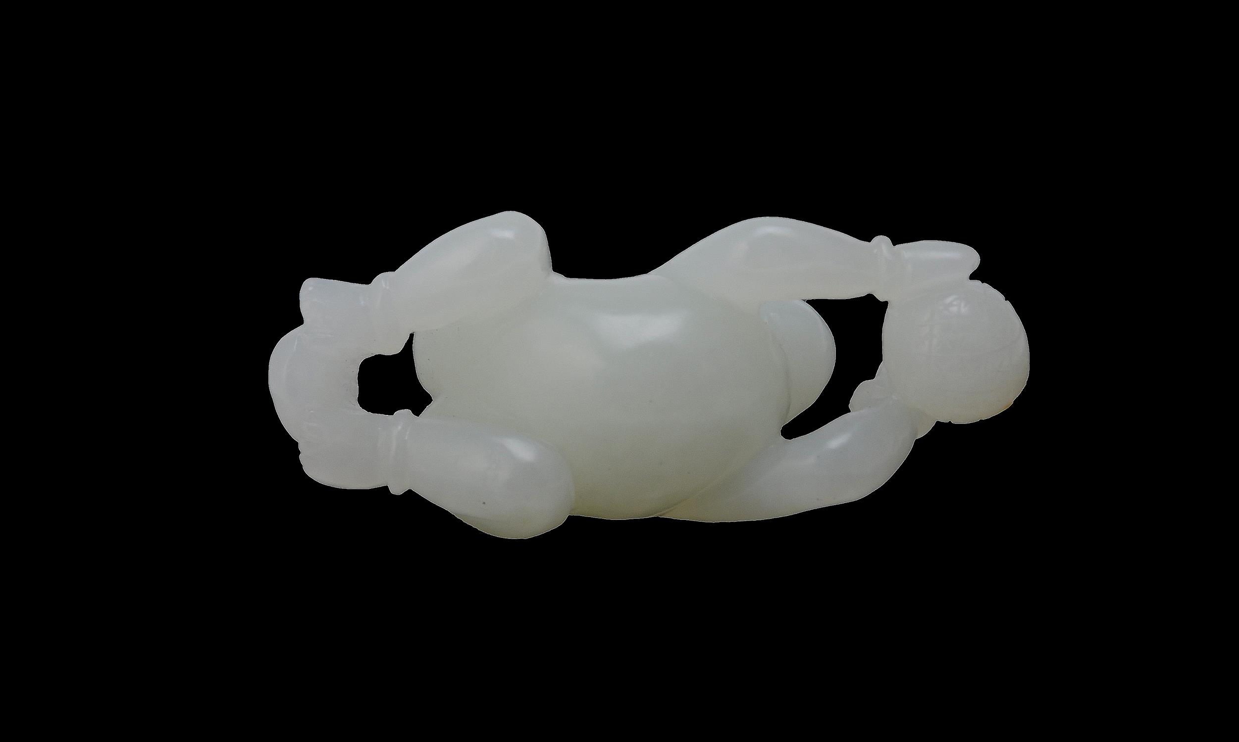 A Chinese white jade carving of a boy - Image 4 of 4