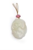 A Chinese white jade pendant