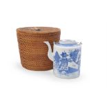 A Chinese blue and white teapot and cover