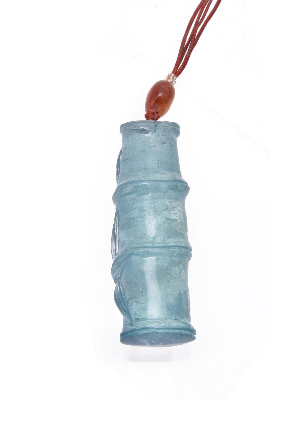 A Chinese aquamarine 'Bamboo' pendant - Image 3 of 3