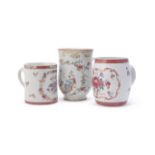 Three various Famille Rose mugs