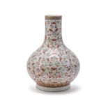 A Chinese Famille Rose 'Bats and Clouds' bottle vase