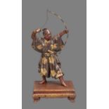 MIYA-O EISUKE: A Parcel Gilt Bronze Figure of an Archer