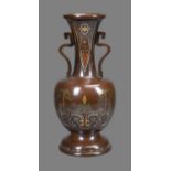 A Japanese Inlaid Bronze Vase