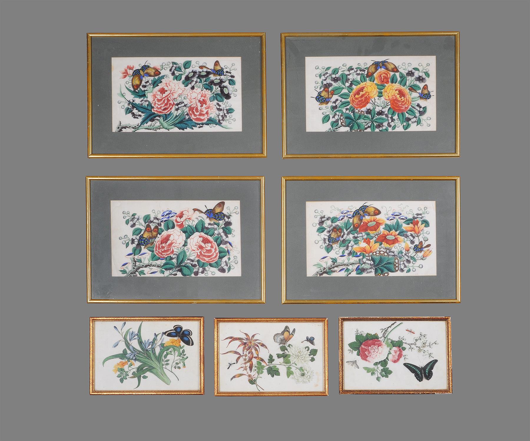 A group of fifteen Chinese export pith paper paintings - Image 4 of 4