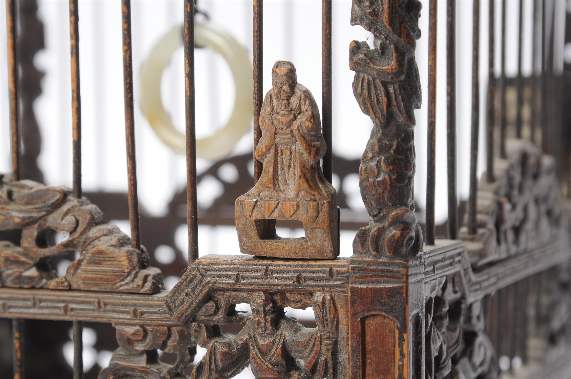 A Chinese square bamboo bird cage - Image 8 of 8