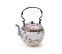 A Chinese canton enamelled teapot