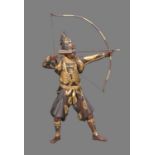 Hidemitsu: A Japanese Parcel Gilt Bronze Figure of an Archer