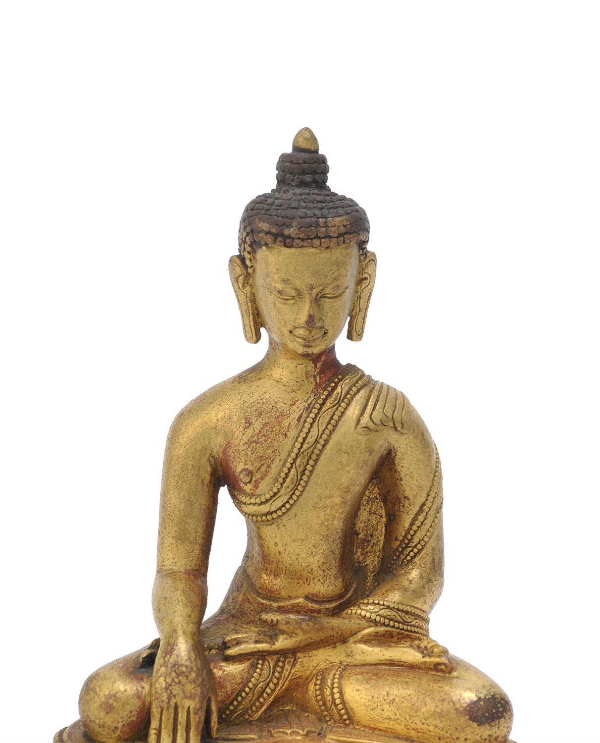 A Sino-Tibetan gilt-bronze Buddha - Image 2 of 4