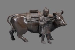 A Japanese Bronze Model of an Ox