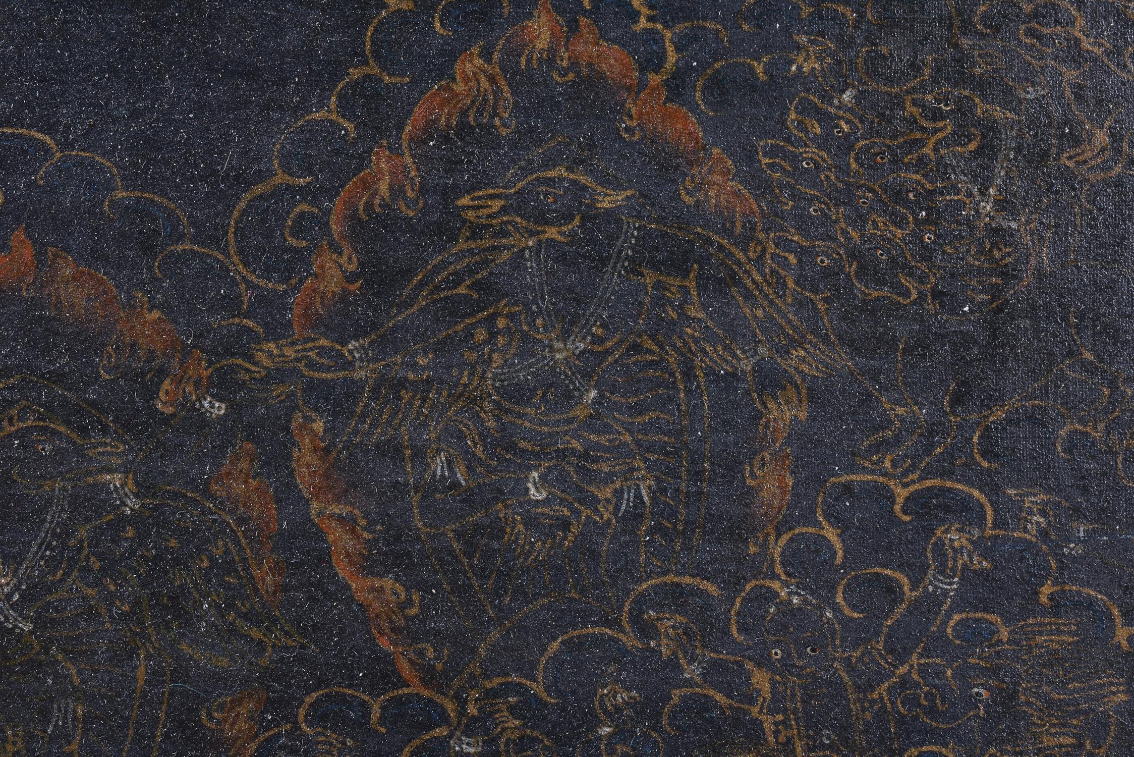 A black-ground Tibetan Thangka - Image 3 of 4