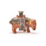 A Chinese famille-rose 'Elephant' candlestick