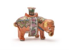 A Chinese famille-rose 'Elephant' candlestick