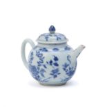 A Chinese blue and white teapot