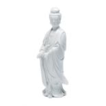 A Chinese dehua standing figure of Guanyin