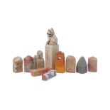 A group of nine assorted Chinese soapstone seals