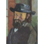 Mark Peppé, Detail of Cézanne Self Portrait 1879-82 (26x20 inches) Kunstmuseum, Bern, 2020