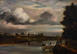 English School (19th Century) , A view of Oxford from the Thames