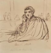 John Hayter (British 1800-1895), Sketch of a man seated