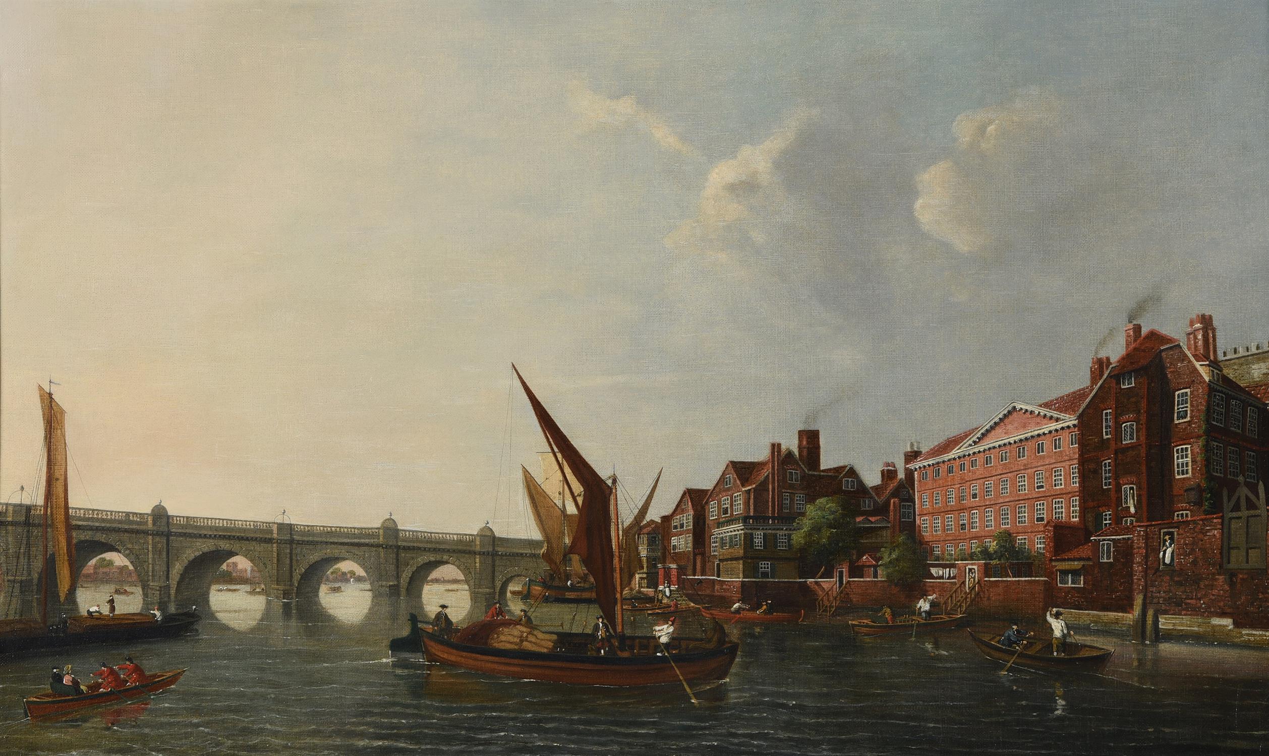 Follower of William James, Westminster Bridge from the Thames