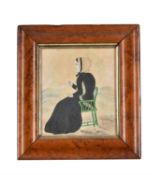 English School (19th century), A lady taking snuff, seated in a green Windsor chair