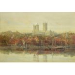 Harry Hine (British 1845-1941) , Lincoln Cathedral