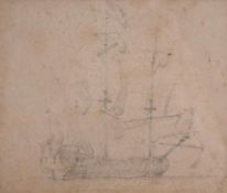 Follower of Willem van de Velde, Study of a ship