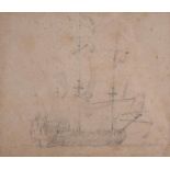 Follower of Willem van de Velde, Study of a ship