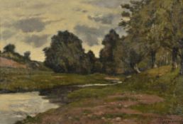 Henri Joseph Harpignies (French 1819-1916), A river landscape