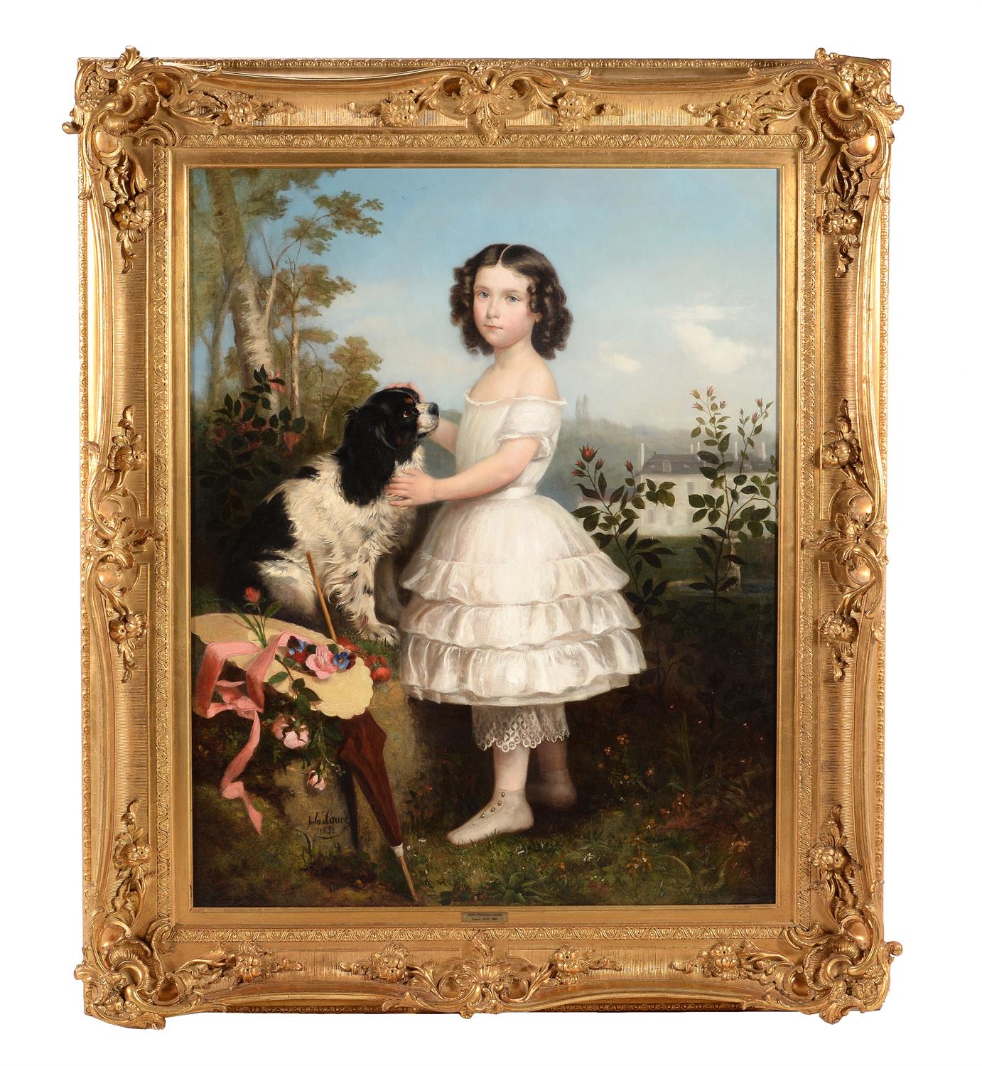 Jules (Jean-Francois-Hyacinthe) Laure (French 1806-1861), Girl with King Charles spaniel - Image 2 of 6