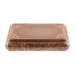 A French gold rounded rectangular snuff box