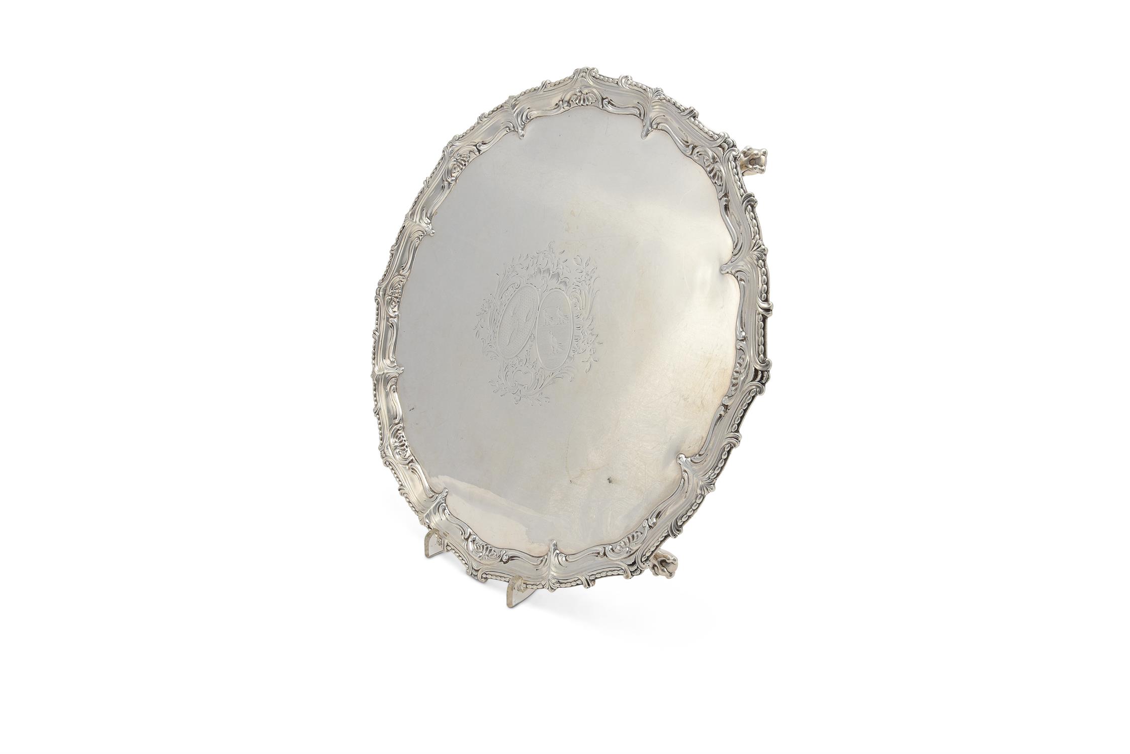 A George III silver shaped circular salver by Richard Rugg I - Image 2 of 3