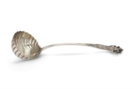 An early Victorian silver private die soup ladle by John Mortimer & John Samuel Hunt