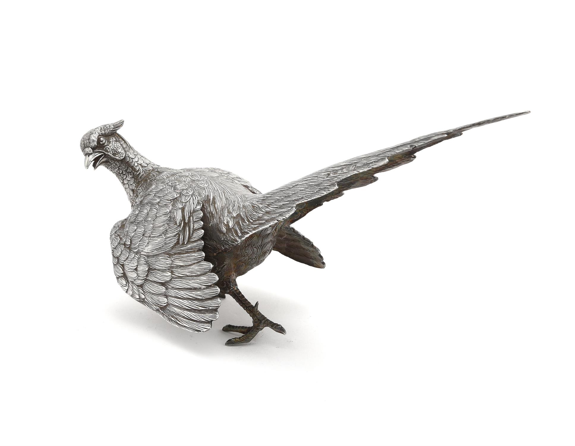A pair of silver large models of pheasants by Francis Howard Ltd - Image 3 of 4