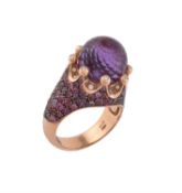 An amethyst, pink sapphire and diamond Corona dress ring by Castaldi