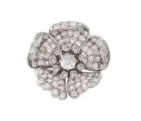 A Victorian diamond flower head brooch