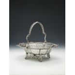 A George III silver swing handled basket by William Plummer