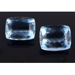 † Two cushion shaped aquamarines