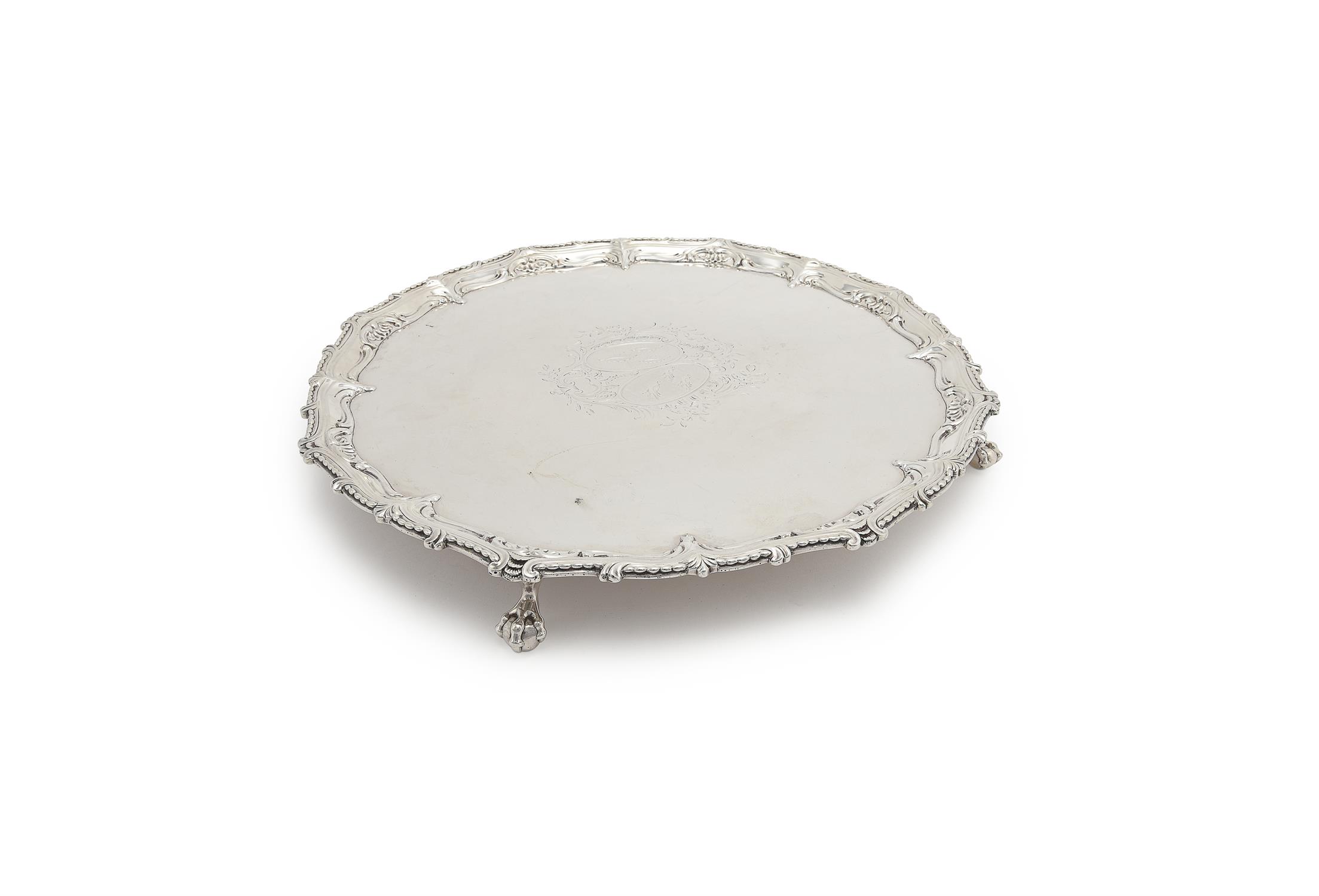 A George III silver shaped circular salver by Richard Rugg I