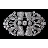 A 1950s Italian diamond double clip brooch