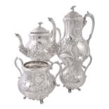 Y A silver baluster four piece tea and coffee service by William Aitken